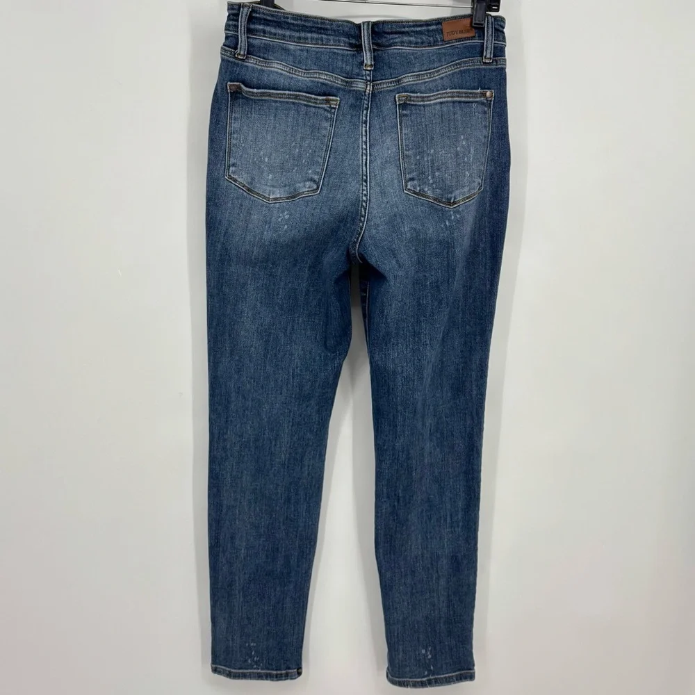 Judy Blue Lander High Waist Bleach Splash Boyfriend fit size 11/30 - Picture 3 of 12